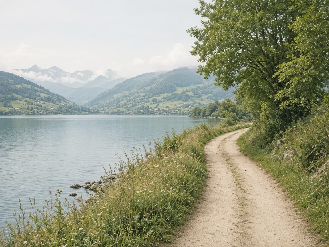 Paysage de campagne près du lac